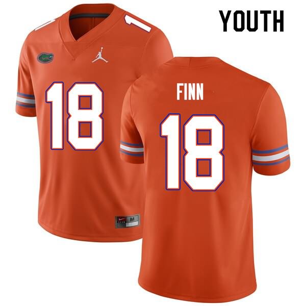 Youth NCAA Florida Gators Jacob Finn #18 Stitched Authentic Nike Orange College Football Jersey XQT8765VB